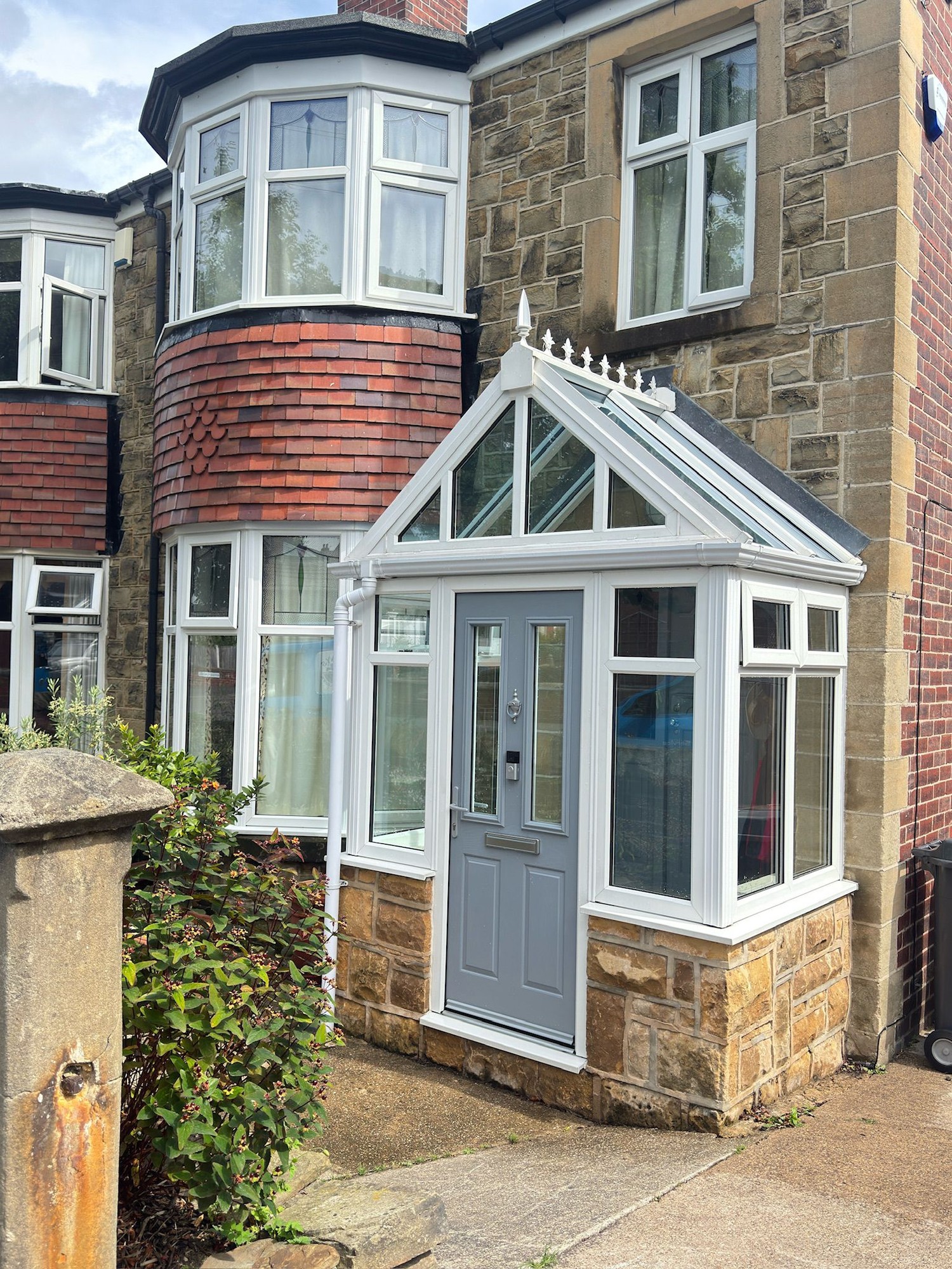 Residential glazed porch and bay windows cleaned